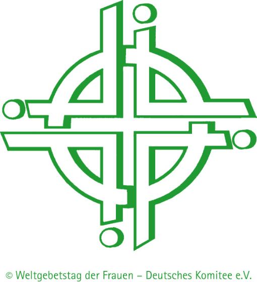 Grünes Logo mit stilisiertem Kreuz und vier Punkten in Kreisform.