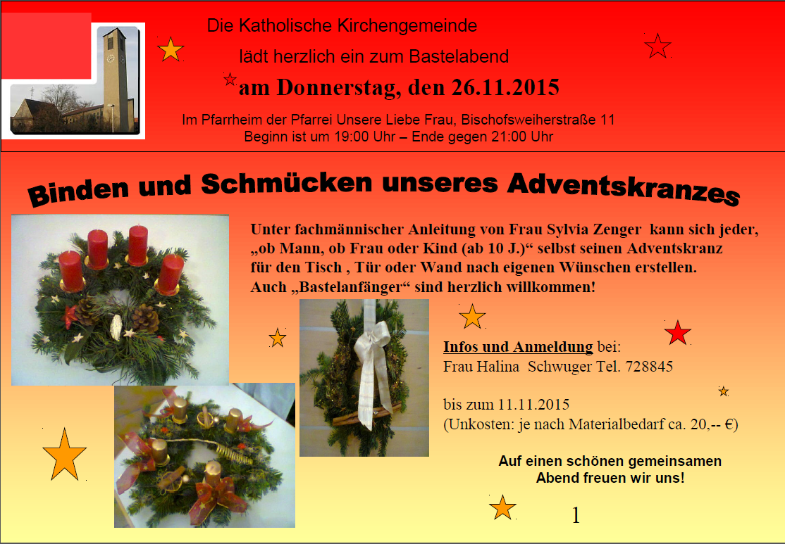 Adventskranzbasteln Einladung