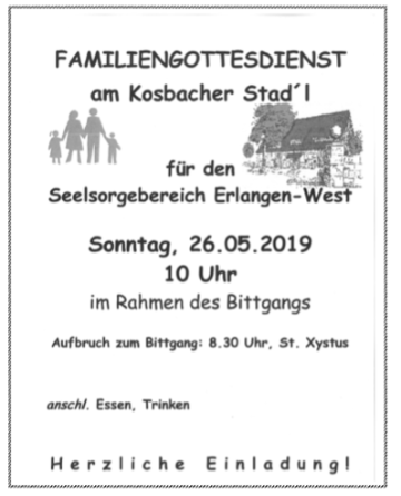 Bittgang mit Famliengottesdienst