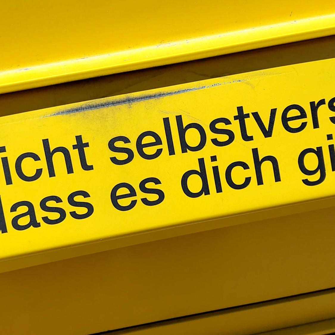 Botschaft auf Briefkasten: Danke für dich