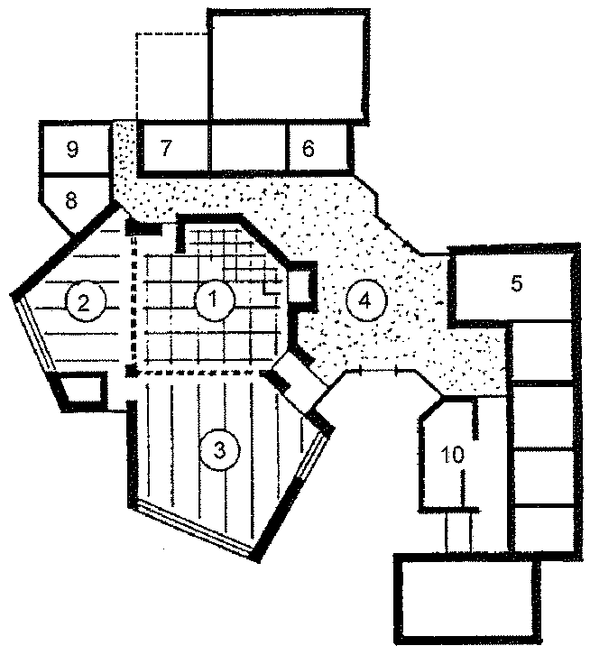 Grafik des Gemeindezentrums mit Kirche Grafik Gemeindezentrum