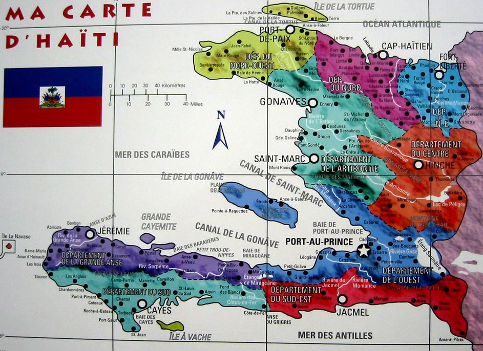 Haiti liegt östlich der mittelamerikanischen Landbrücke und südlich von Kuba. KARTE--HAITI