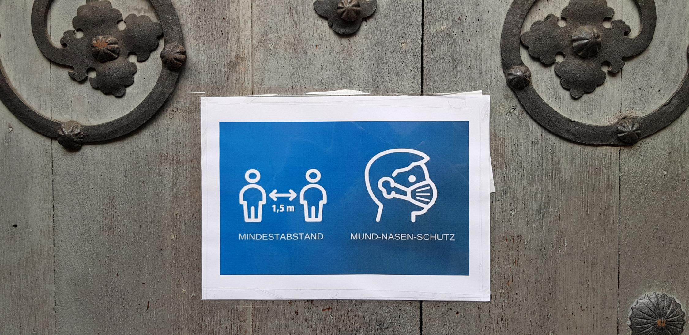 Hinweisschild Coronaschutz