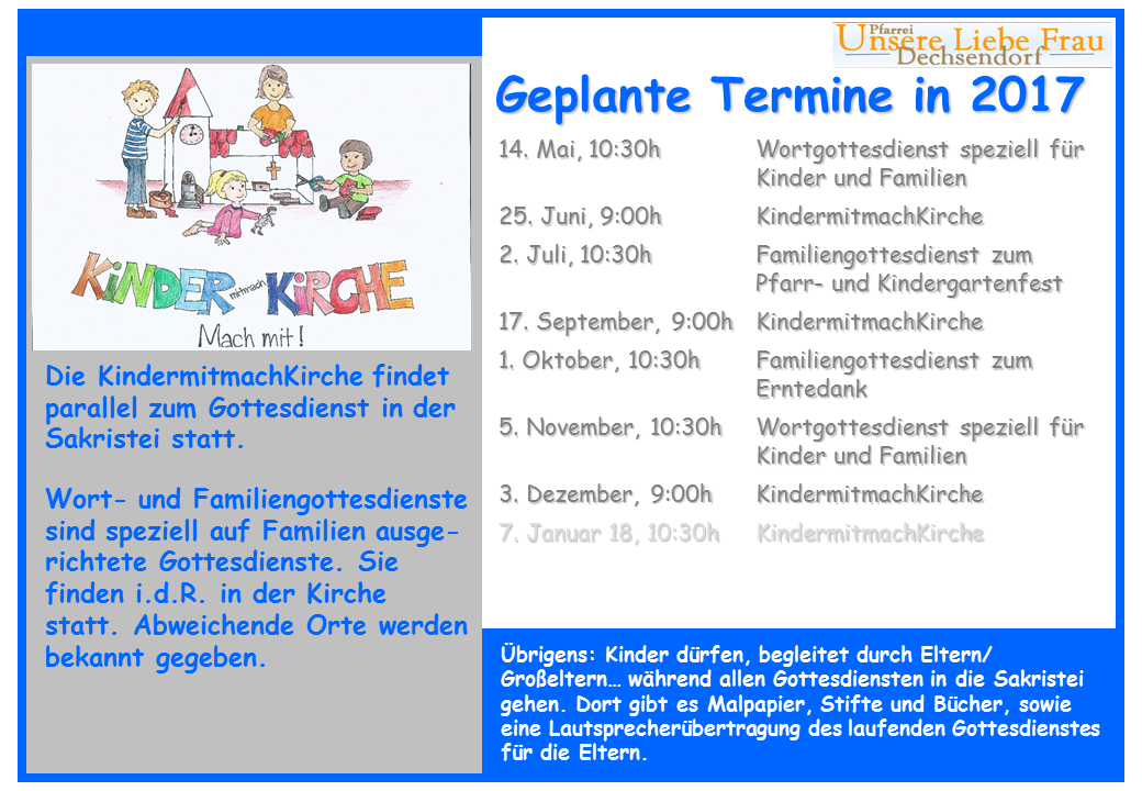 KindermachmitKirche - Termine