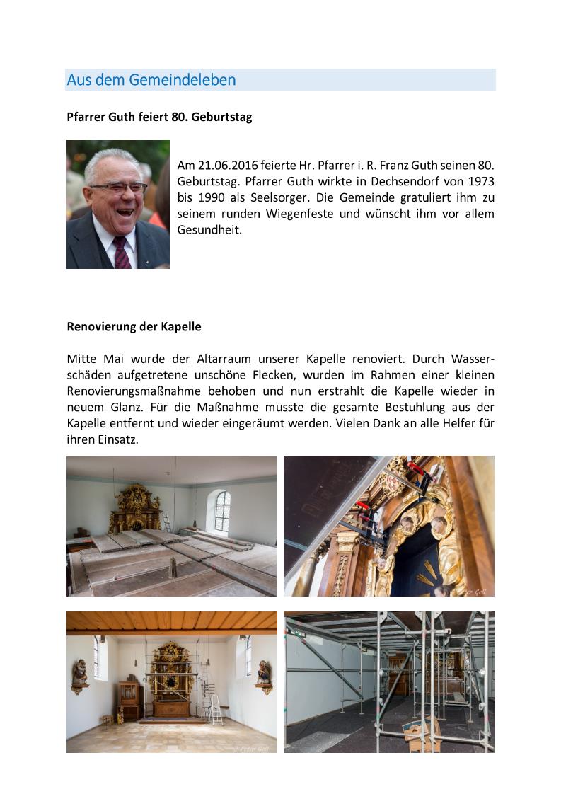 Pfarrbrief 2016