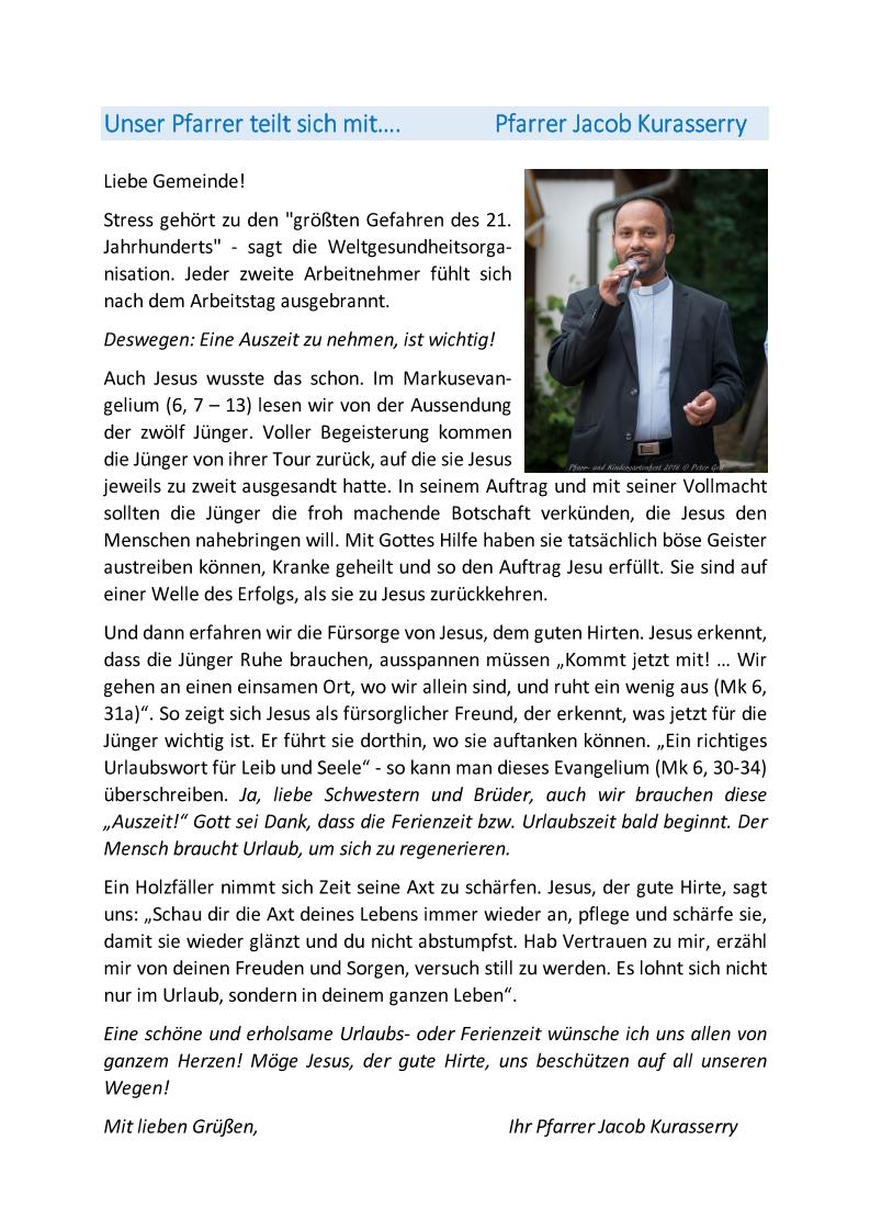 Pfarrbrief 2016