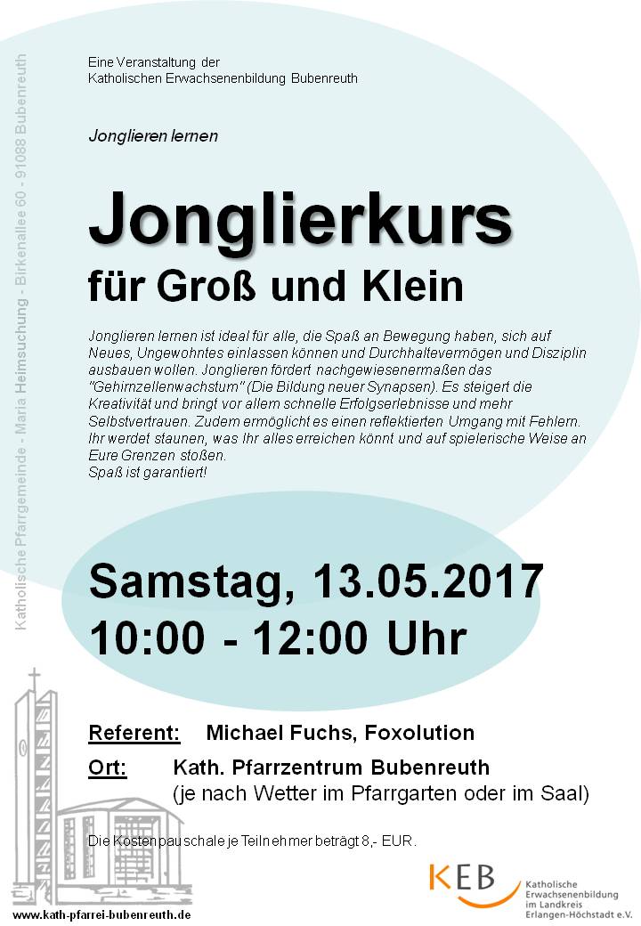 Plakat zur Veranstaltung Jonglieren
